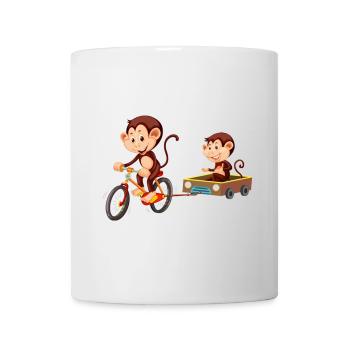 Singe mignon rigolo - Mug blanc - blanc - Devant
