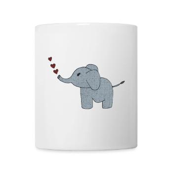 elefant gewebe mit herzen - Tasse - Weiß - Vorne
