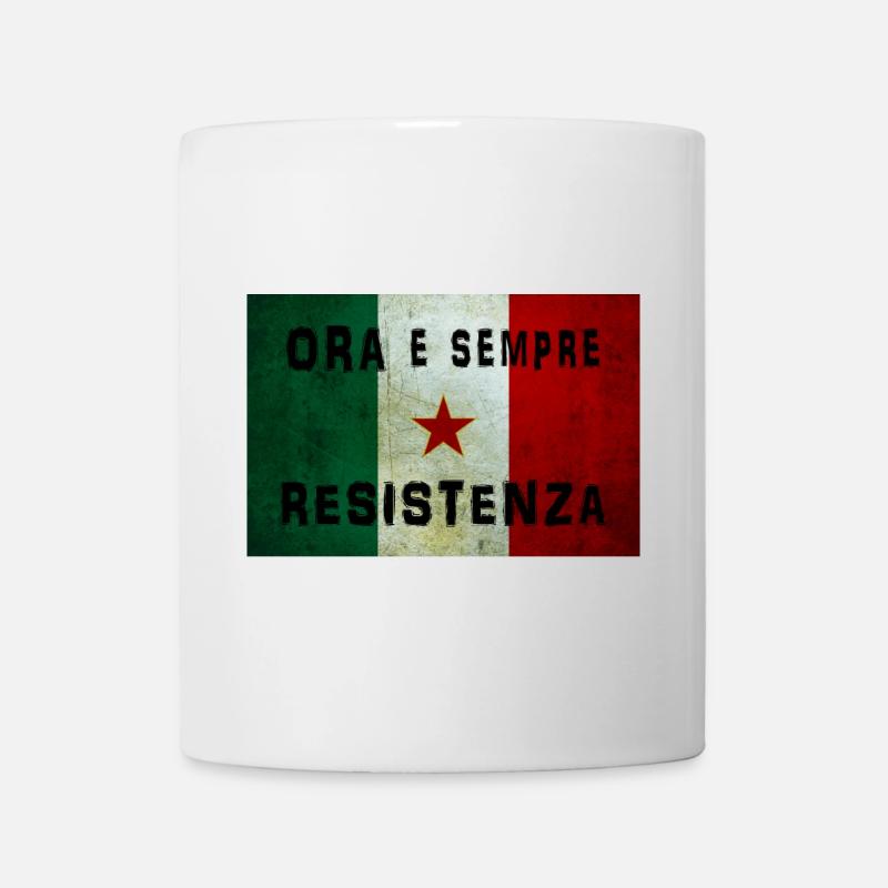 t-shirt ora e sempre resistenza partigiani - Tazza - bianco