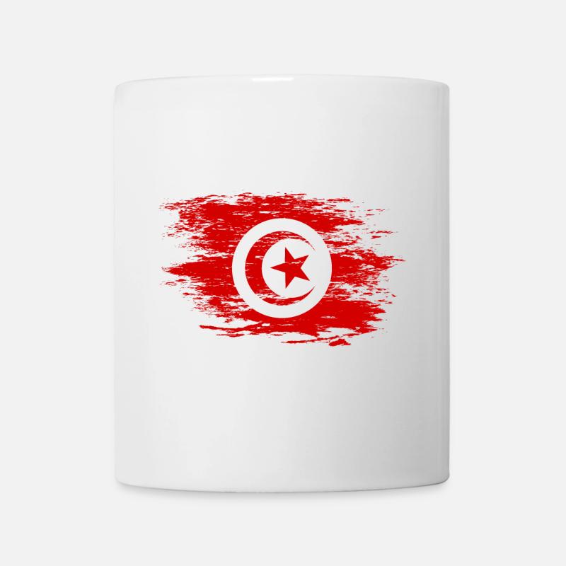 Drapeau tunisien utilisé - Mug blanc - blanc