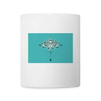 Lotus Lotusblume mit Om Symbol und Mond - Tasse - Weiß - Vorne