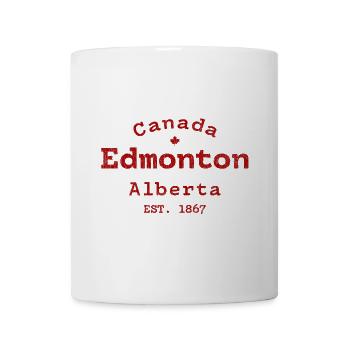 Edmonton, Alberta, Logo de la ville vintage - Mug blanc - blanc - Devant