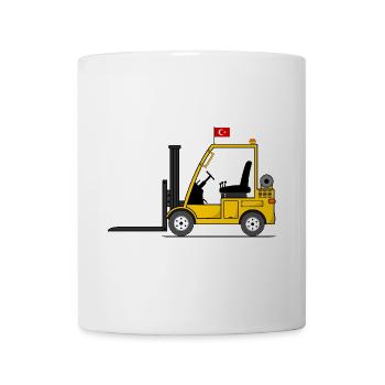 Chariot élévateur Turquie drapeau - Mug blanc - blanc - Devant