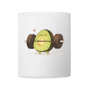 Humorvoller Avocado Muskeltraining - Tasse - Weiß - Vorne
