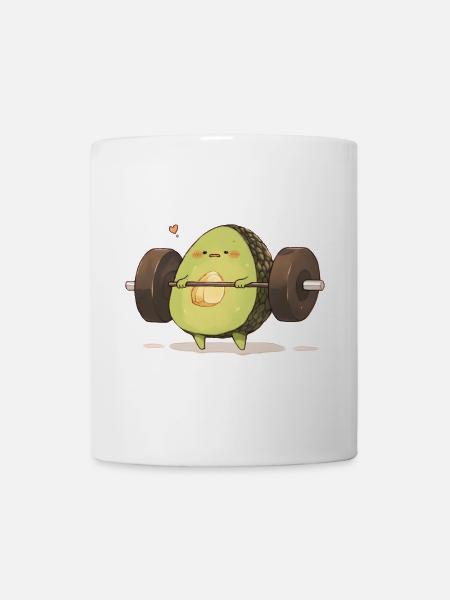 Humorvoller Avocado Muskeltraining - Tasse - Weiß