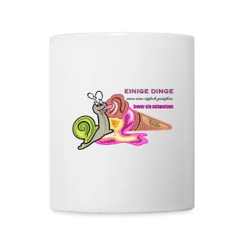 Verspielte Schnecke mit humorvollem Spruch - Tasse - Weiß - Vorne