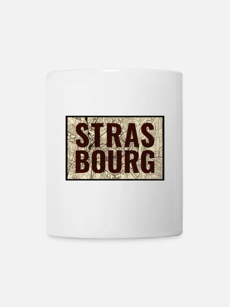 Strasbourg Stadtkarte Druck - Tasse - Weiß