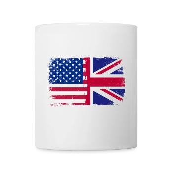 Drapeau Fusion USUK Grunge - Mug blanc - blanc - Devant