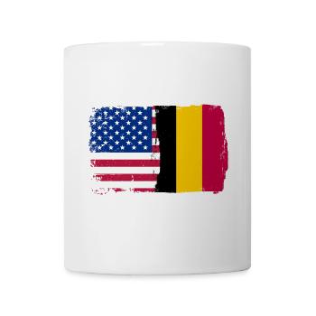 Grunge US Belgique Drapeau Split - Mug blanc - blanc - Devant