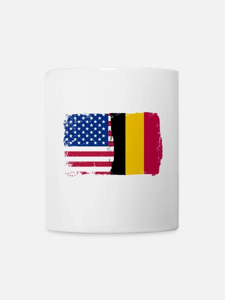 Grunge US Belgien Flagge Split - Tasse - Weiß
