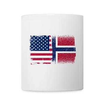 Hinweis Mashup USA Norwegen - Tasse - Weiß - Vorne