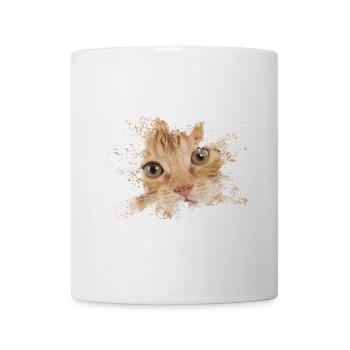 Orange cat with watercolor splash - Mug - white - Front
