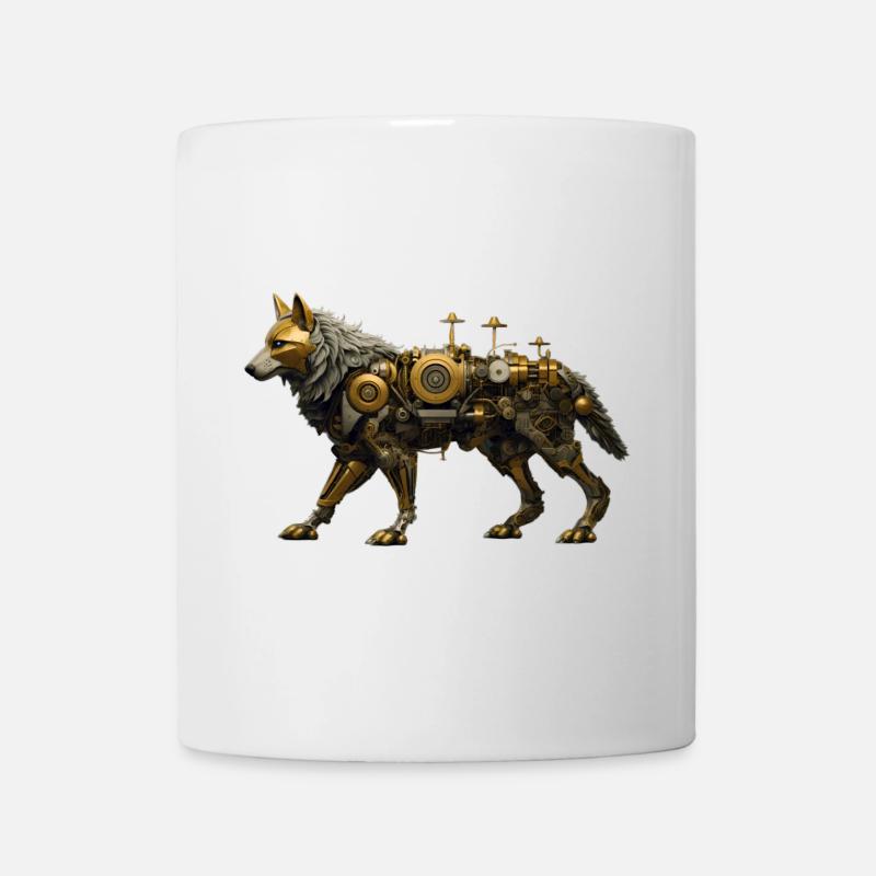 Steampunk Wolf - Tasse - Weiß