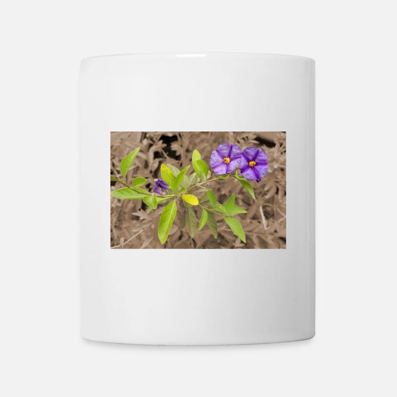 Lycianthes / buisson de gentianes en sépia - Mug blanc - blanc