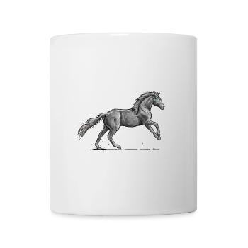 Schwarzes Pferd Galopp - Tasse - Weiß - Vorne