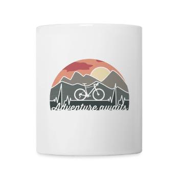 "Adventure Awaits" Fahrrad Bike - Nature Mountains - Tasse - Weiß - Vorne