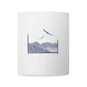 Vögel im Gebirge | birds in the mountains - Tasse - Weiß - Vorne