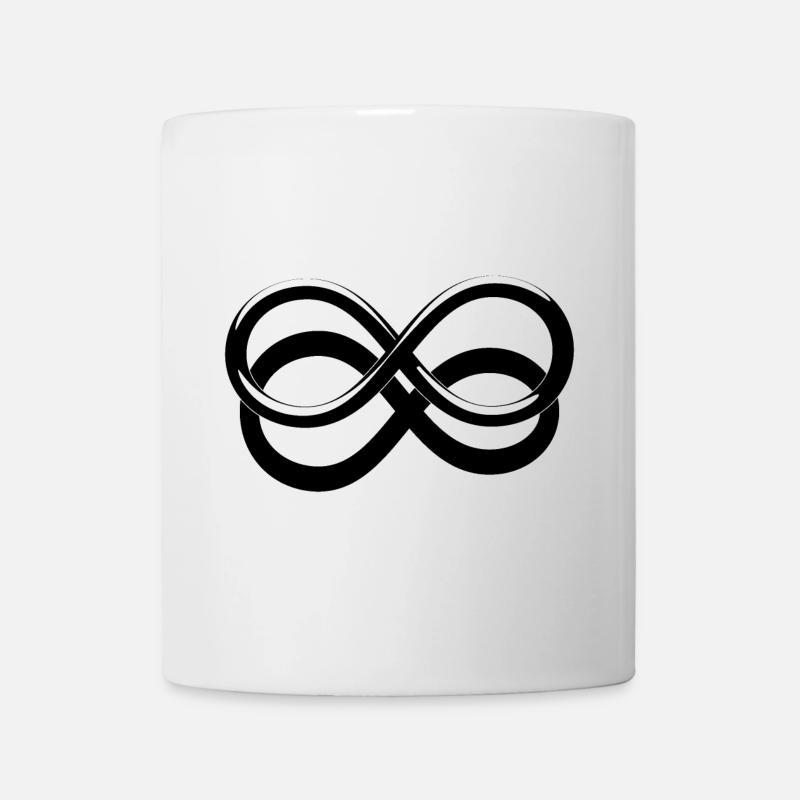 Unendlich-Symbol mit Schlagschatten - Tasse - Weiß