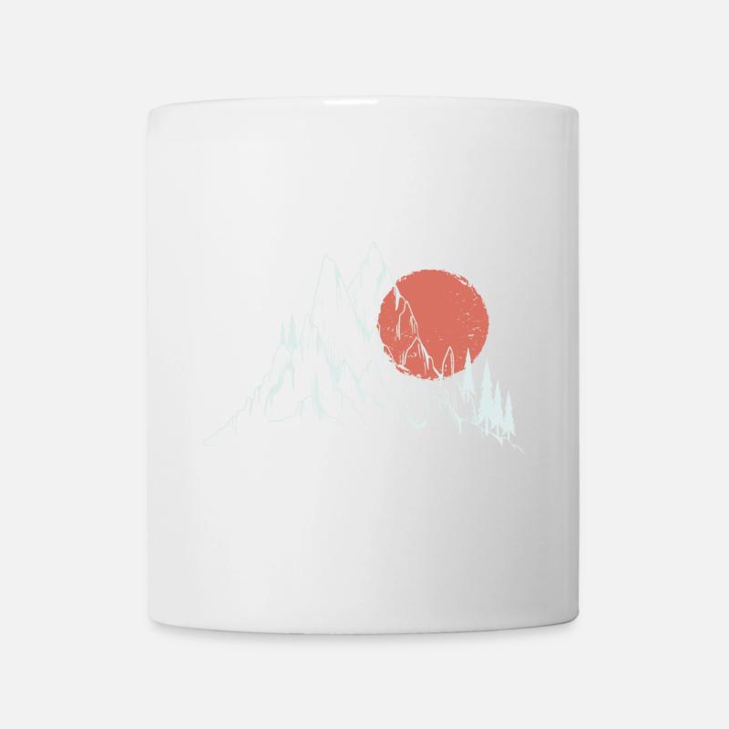 Crimson Sun Over Alpine Peaks - Mug - white