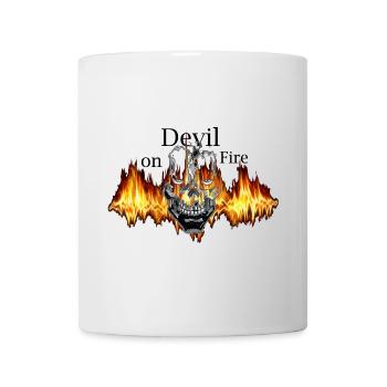 Devil on Fire Skull Flame - Tasse - Weiß - Vorne