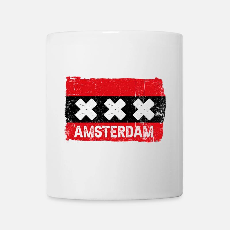 Amsterdam X Graffiti Grunge - Tasse - Weiß