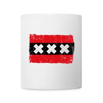 Rote Streifenflagge mit weißen Xs - Tasse - Weiß - Vorne