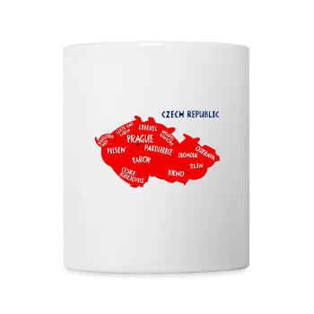 Karte der Tschechischen Republik mit Städten - Tasse - Weiß - Vorne
