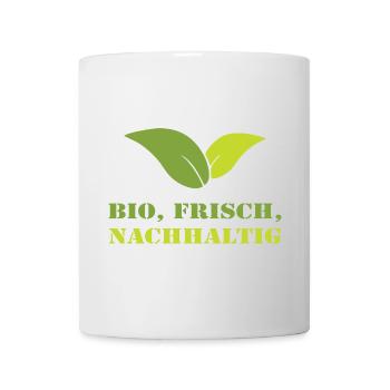 Bio Frisch Nachhaltig Biobauer Landwirt Geschenk - Tasse - Weiß - Vorne