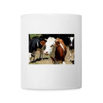 Kuh Poster - Tasse - Weiß - Vorne