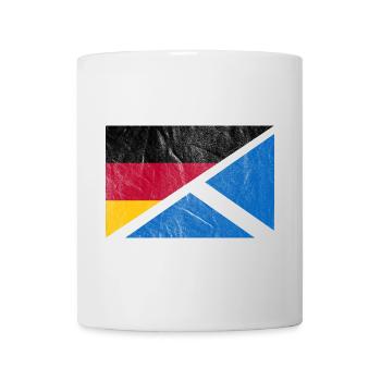 Vintage Deutschland Schottland Flagge - Tasse - Weiß - Vorne