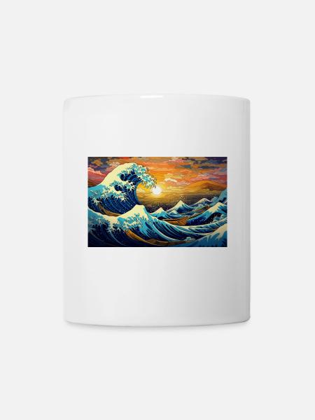 the great wave off of kanegawa - Tasse - Weiß
