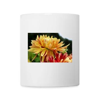 Dahlia fleur jaune, fleur - Mug blanc - blanc - Devant
