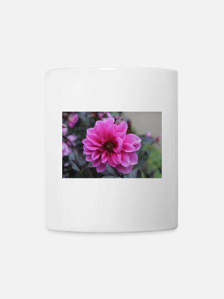Dahlie pink rosa Blüte ,Blume - Tasse - Weiß