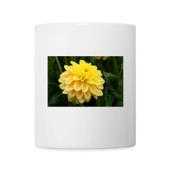 Dahlia fleur jaune, fleur - Mug blanc - blanc - Devant