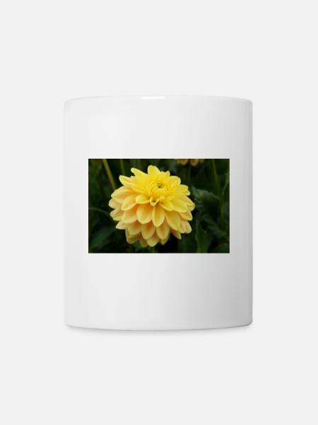 Dahlie gelb Blüte ,Blume - Tasse - Weiß