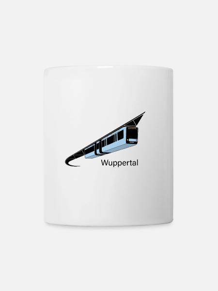 Wuppertal Schwebebahn Schrift bunt - Tasse - Weiß