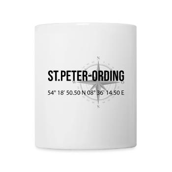 Koordinaten St Peter Ording - Tasse - Weiß - Vorne