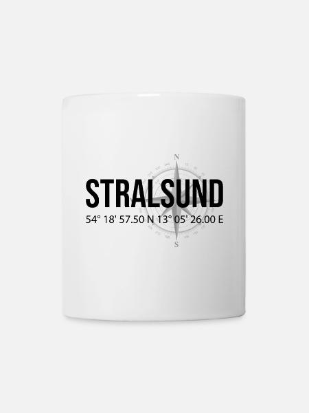 Koordinaten Stralsund - Tasse - Weiß