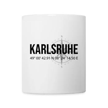 Koordinaten Karlsruhe - Tasse - Weiß - Vorne