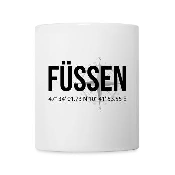 Koordinaten Füssen - Tasse - Weiß - Vorne