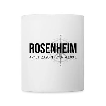 Koordinaten Rosenheim - Tasse - Weiß - Vorne