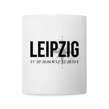 Koordinaten Leipzig - Tasse - Weiß - Vorne