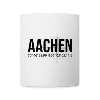 Koordinaten Aachen - Tasse - Weiß - Vorne
