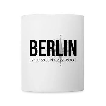 Koordinaten Berlin - Tasse - Weiß - Vorne