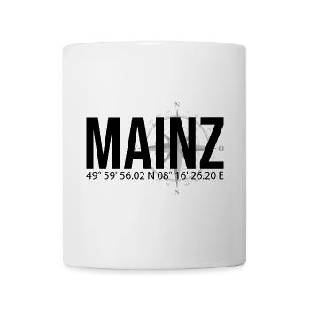 Koordinaten Mainz - Tasse - Weiß - Vorne