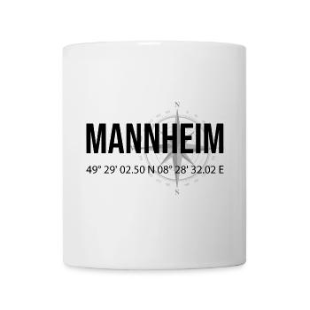 Koordinaten Mannheim - Tasse - Weiß - Vorne