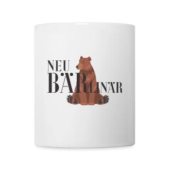 Sitzender Bär im Grafikstil - Tasse - Weiß - Vorne