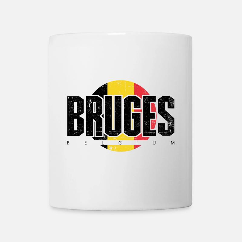 Glyphe Sunburst en rouge jaune - Mug blanc - blanc