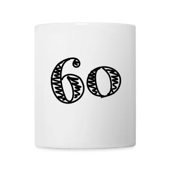 60. 60 ANS. 60e ANNIVERSAIRE. ANNIVERSAIRE 60 ANS. - Mug blanc - blanc - Devant