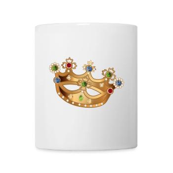 Couronne dorée avec pierres précieuses et perles - Mug blanc - blanc - Devant